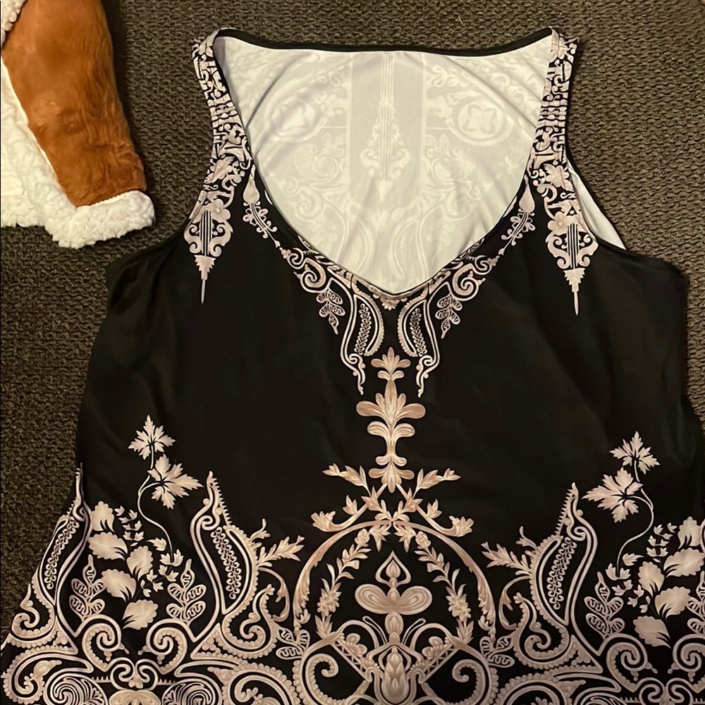 NWOT Elegant Black and Cream Women's Top